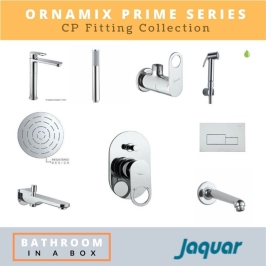 Jaquar CP Fittings Bundle Ornamix Prime Series Chrome Finish with 6 Inches Rain Shower JAQ 002