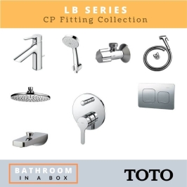 Toto CP Fittings Bundle LB Series Chrome Finish with 8 Inches Rain Shower TOT 003