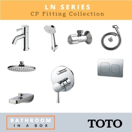 Toto CP Fittings Bundle LN Series Chrome Finish with 8 Inches Rain Shower TOT 004