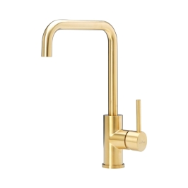 Reginox Table Mounted Regular Kitchen Sink Mixer PVD CRYSTAL with Extractable Hand Shower Spout in Gold Finish