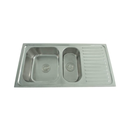 Futura Stainless Steel Sink Dura Series DURA VEG BOWL WITH DRAIN BOARD 40 X 20 ( 40 x 20 inches ) - Satin