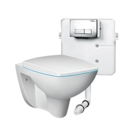 Hindware Wall Mounted White Closet WC Enigma Combo ENIGMA COMBO 518887 with P-Trap