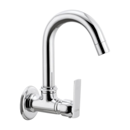 Cera Wall Mounted Regular Kitchen Sink Tap Titanium F1003251 with Swinging Spout in Chrome Finish