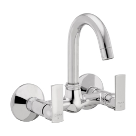 Cera Wall Mounted Regular Kitchen Sink Mixer Titanium F1003501 with Swinging Spout in Chrome Finish