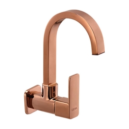 Lustre Wall Mounted Regular Kitchen Sink Tap Ruby F1005251RG with Swinging Spout in Rose Gold Finish