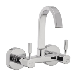 Cera Wall Mounted Regular Kitchen Sink Mixer Gayle F1014501 with Swinging Spout in Chrome Finish