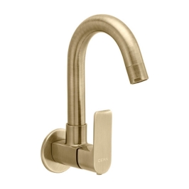 Lustre Wall Mounted Regular Kitchen Sink Tap Chelsea F1016251BA with Swinging Spout in Antique Brass Finish
