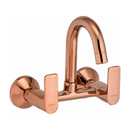 Lustre Wall Mounted Regular Kitchen Sink Mixer Chelsea F1016501RG with Swinging Spout in Rose Gold Finish