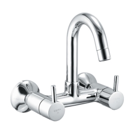 Cera Wall Mounted Regular Kitchen Sink Mixer Fountain F2013501 with Swinging Spout in Chrome Finish