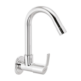 Cera Wall Mounted Regular Kitchen Sink Tap Vivana F2014261 with Swinging Spout in Chrome Finish