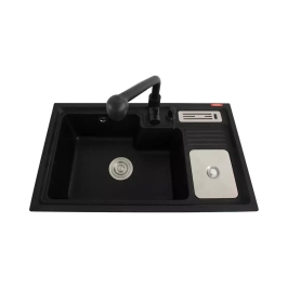Futura Quartz Sink Natural Quartz Series FS 3118 NQ ( 31 x 18 inches )  -  Black