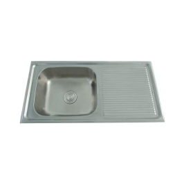 Futura Stainless Steel Sink Dura Series DURA SINGLE BOWL WITH DRAIN BOARD FS 3618-P ( 36 x 18 inches ) - Satin