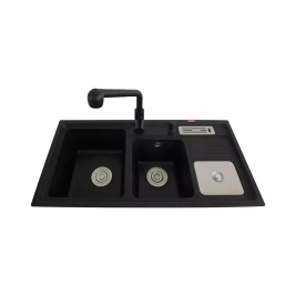 Futura Quartz Sink Natural Quartz Series FS 3718 NQ ( 36 x 18 inches )  -  Black