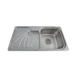Futura Stainless Steel Sink Designer Series SINGLE BOWL WITH DRAIN BOARD FS 444 ( 36 x 19 inches ) - Pearl