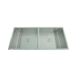 Futura Stainless Steel Sink Hand Carved Series DOUBLE BOWL FS 4520 DB HM ( 45 x 20 inches ) - Brush