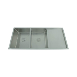 Futura Stainless Steel Sink Hand Carved Series DOUBLE BOWL WITH DRAIN BOARD FS 4720 HM ( 47 x 20 inches ) - Brush