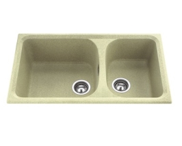 Nirali Quartz Sink Quartz Premium Range HARMONY LV 2 ( 34 x 19.5 inches )  -  White Granite