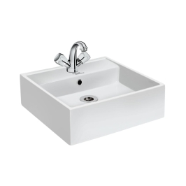 Hindware Table Top Square Shaped White Basin Area INOX 91050