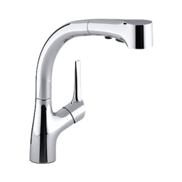 Kohler Table Mounted Pull-Down Kitchen Sink Mixer Elate K-13963T-C4-CP with Extractable Hand Shower Spout in Chrome Finish