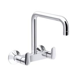 Kohler Wall Mounted Regular Kitchen Sink Mixer July K-20591IN-4-CP with Swinging Spout in Chrome Finish
