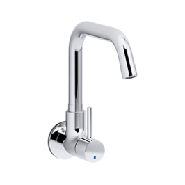 Kohler Wall Mounted Regular Kitchen Sink Tap Cuff K-37314IN-4-CP with Swinging Spout in Chrome Finish