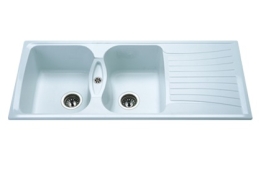 Nirali Quartz Sink Quartz Premium Range KAPPA LV 2 ( 45 x 19.5 inches )  -  White Granite