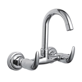 Cavier Wall Mounted Regular Kitchen Sink Mixer Koyna KN-07-147 with Swinging Spout in Chrome Finish