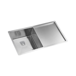 Kaff Stainless Steel Sink Marco Series SINGLE BOWL WITH DRAIN BOARD KS 850 SBD R10 ( 34 x 17 inches ) - Satin