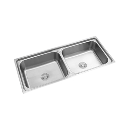 Kaff Stainless Steel Sink Olivia Series DOUBLE BOWL KSD 115 DB ( 45 x 20 inches ) - Satin