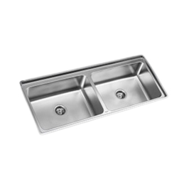 Kaff Stainless Steel Sink Olivia Series DOUBLE BOWL KSD 116 DB ( 46 x 20 inches ) - Satin