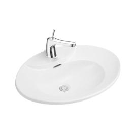 Toto Semi Recessed Oval Shaped White Basin Area Self Rimming Washbasin L909CE#XW