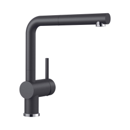Hafele Table Mounted Pull-Out Kitchen Sink Mixer Blanco LINUS-S with Extractable Hand Shower Spout in Anthracite Finish