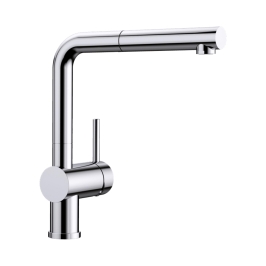 Hafele Table Mounted Pull-Out Kitchen Sink Mixer Blanco LINUS-S with Extractable Hand Shower Spout in Chrome Finish