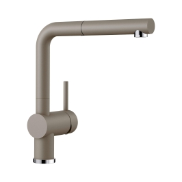 Hafele Table Mounted Pull-Out Kitchen Sink Mixer Blanco LINUS-S with Extractable Hand Shower Spout in Tartufo Finish