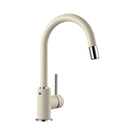 Hafele Table Mounted Pull-Down Kitchen Sink Mixer Blanco MIDA-S with Extractable Hand Shower Spout in Jasmine Finish
