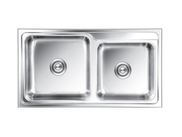 Nirali Stainless Steel Sink Silent Square Range ORNATE ( 39.5 x 21.5 inches )