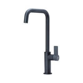 Reginox Table Mounted Pull-Down Kitchen Sink Mixer PEARL with Extractable Hand Shower Spout in Black Finish