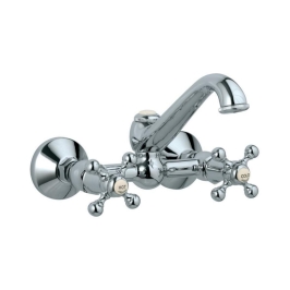Jaquar Wall Mounted Regular Kitchen Sink Mixer Queen's QQT-7309 with Swinging Spout in Chrome Finish