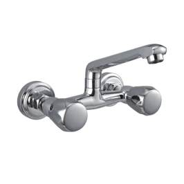 Cavier Wall Mounted Regular Kitchen Sink Mixer Quantico QT-19-147 with Swinging Spout in Chrome Finish