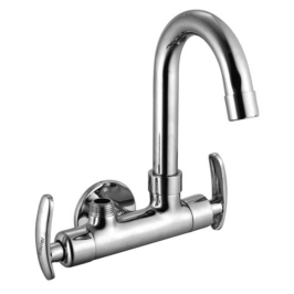 Cavier Wall Mounted Regular Kitchen Sink Tap Rainy RN-50-136 with Swinging Spout in Chrome Finish