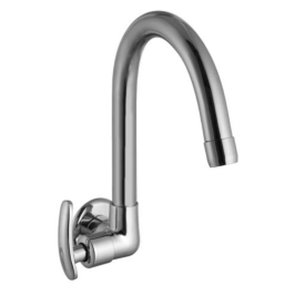 Cavier Wall Mounted Regular Kitchen Sink Tap Rainy RN-50-138 with Swinging Spout in Chrome Finish
