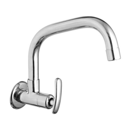 Cavier Wall Mounted Regular Kitchen Sink Tap Rainy RN-50-139 with Swinging Spout in Chrome Finish