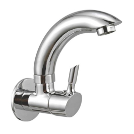 Cavier Wall Mounted Regular Kitchen Sink Tap Rienza RZ-15-135 with Swinging Spout in Chrome Finish