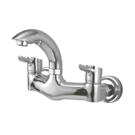 Cavier Wall Mounted Regular Kitchen Sink Mixer Rienza RZ-15-147 with Swinging Spout in Chrome Finish