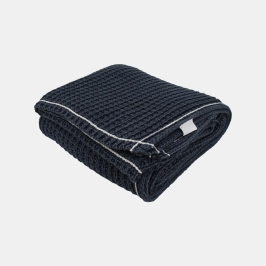 Jersey Blue Cotton Knitted Throw Blanket (50 in x 66 in)