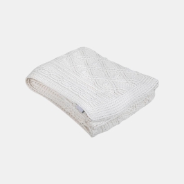 Knit Eye Cashew Cotton Knitted Throw Blanket (50 in x 66 in)