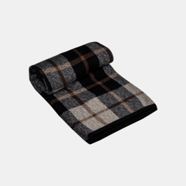 Scottish Blue & Brown Cotton Knitted Throw Blanket (50 in x 66 in)