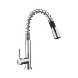 Simoll Table Mounted Pull-Out Kitchen Sink Mixer Spring SM-1340 with Flexible Arm Hand Shower Spout in Chrome Finish