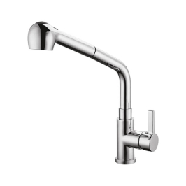 Simoll Table Mounted Pull-Out Kitchen Sink Mixer Delica SM-1450 with Extractable Hand Shower Spout in Chrome Finish