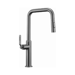 Simoll Table Mounted Pull-Out Kitchen Sink Mixer Abby SM-1647 with Extractable Hand Shower Spout in Gunmetal Finish
